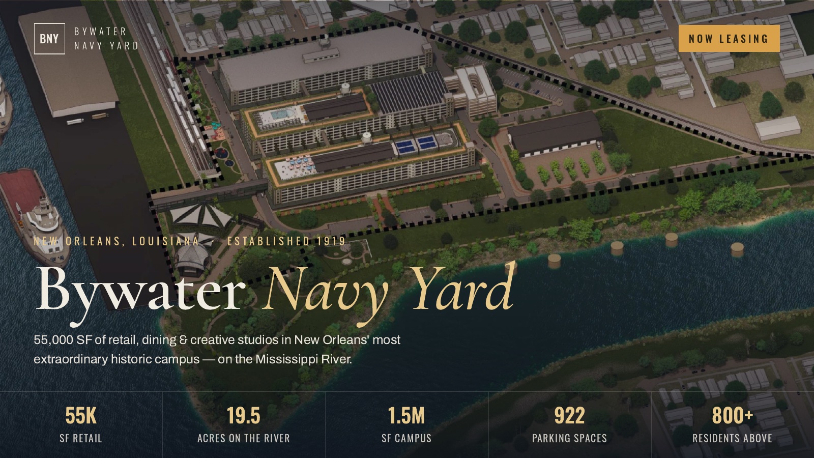 Bywater Navy Yard leasing flyer — page 1